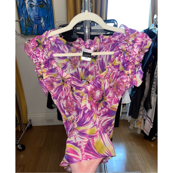 Vintage Ungaro Silk Floral Blouse - US 6 - Picture 4 of 11